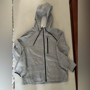 Mossimo Fleece Lightweight Zip Up, Heather Grey Black Details